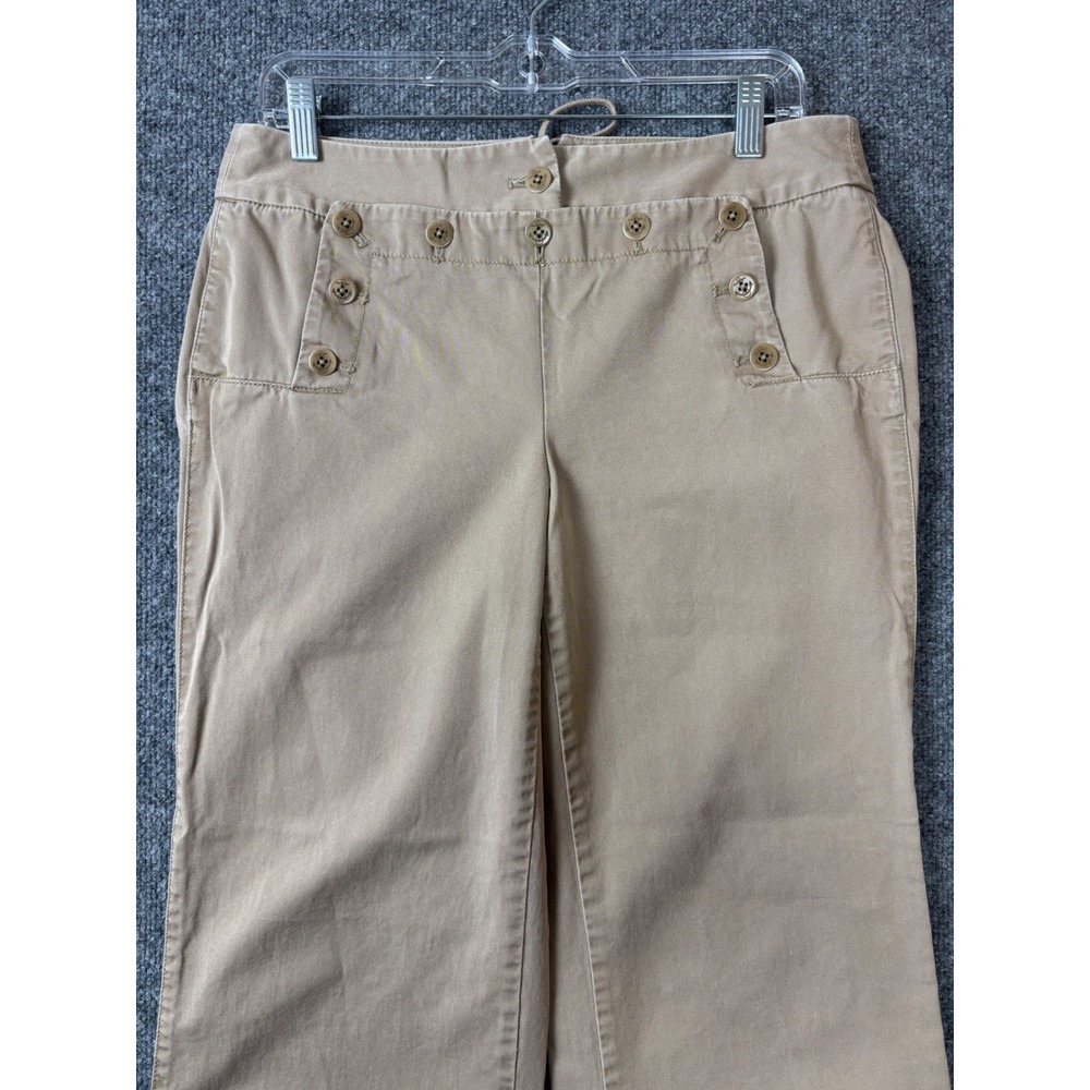 J.Crew Pants Womens 8 Khaki Y2K Sailor Chino City Fit Wide Leg Lace Up Back - Picture 2 of 9